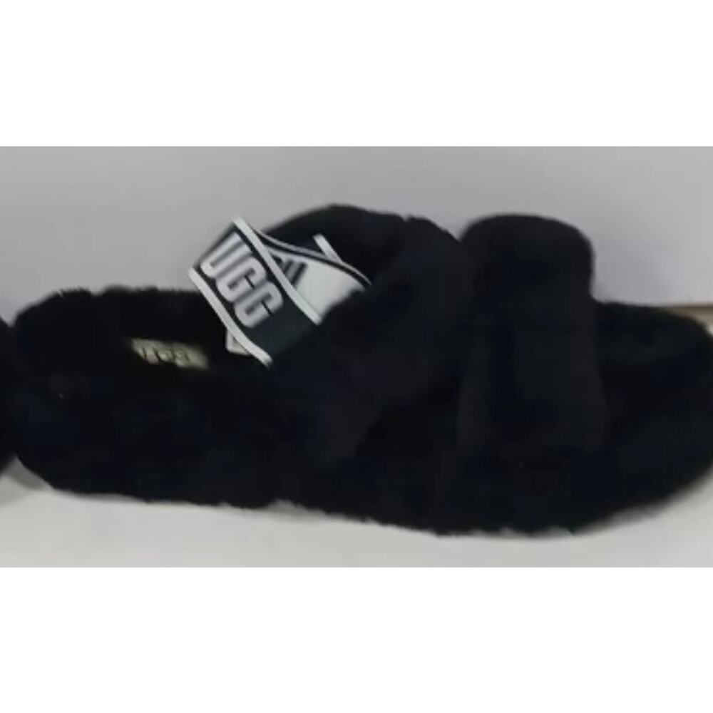 UGG Women's Oh Yeah Slide Slippers Black Size 10 Casual Open Toe